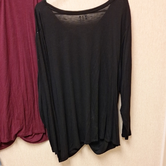 Maurices Burgundy and Black Long Sleeve Twist Tops - Picture 6 of 8